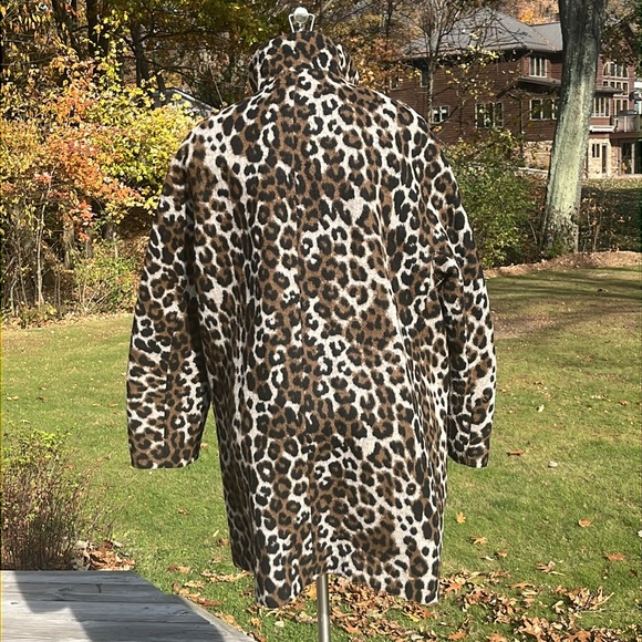 Ellen Tracy lovely leopard print wool blend 3/4 length coat 20W - Picture 5 of 12